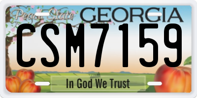 GA license plate CSM7159