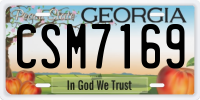 GA license plate CSM7169