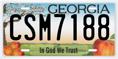 GA license plate CSM7188