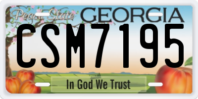 GA license plate CSM7195