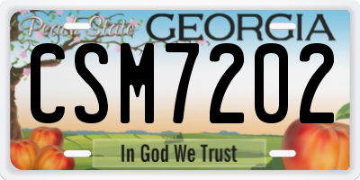 GA license plate CSM7202