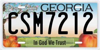 GA license plate CSM7212