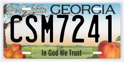 GA license plate CSM7241