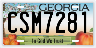 GA license plate CSM7281