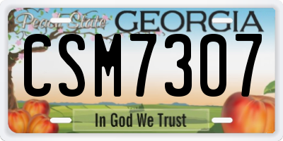 GA license plate CSM7307