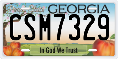 GA license plate CSM7329