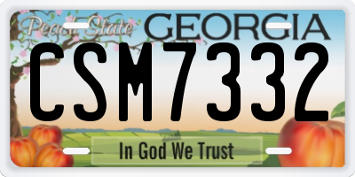 GA license plate CSM7332