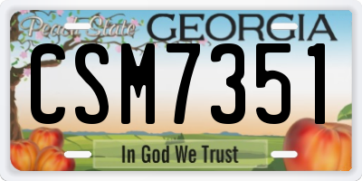 GA license plate CSM7351