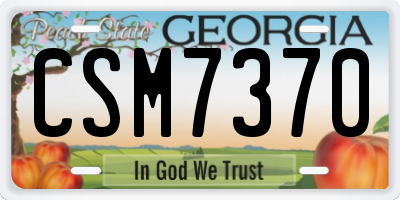 GA license plate CSM7370