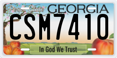 GA license plate CSM7410