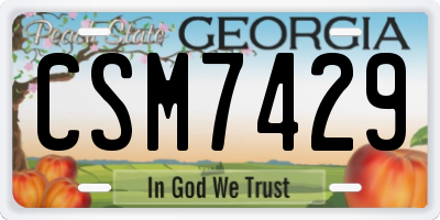 GA license plate CSM7429