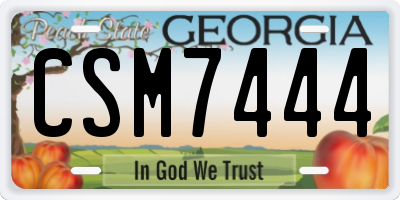 GA license plate CSM7444