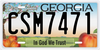 GA license plate CSM7471