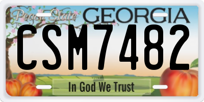 GA license plate CSM7482