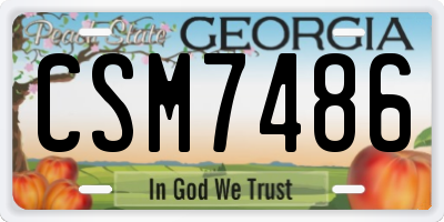 GA license plate CSM7486