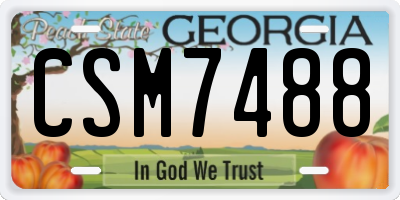 GA license plate CSM7488
