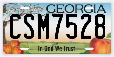 GA license plate CSM7528