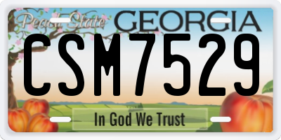 GA license plate CSM7529