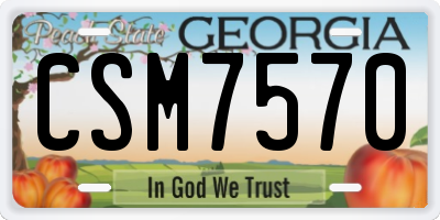 GA license plate CSM7570