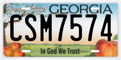 GA license plate CSM7574