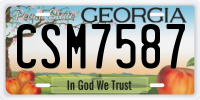 GA license plate CSM7587