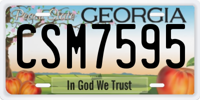 GA license plate CSM7595