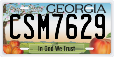 GA license plate CSM7629