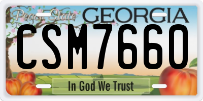 GA license plate CSM7660