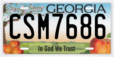 GA license plate CSM7686