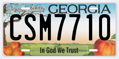 GA license plate CSM7710