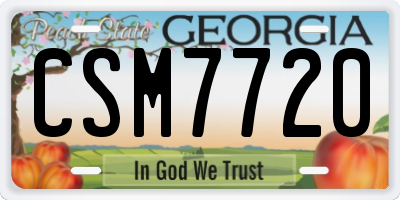 GA license plate CSM7720