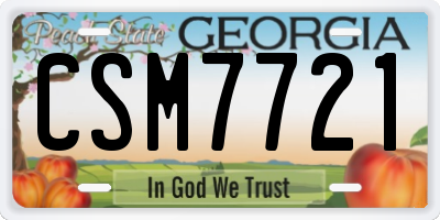 GA license plate CSM7721