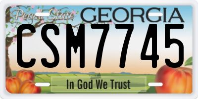 GA license plate CSM7745