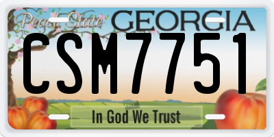 GA license plate CSM7751
