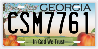 GA license plate CSM7761