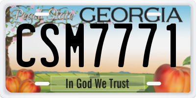 GA license plate CSM7771