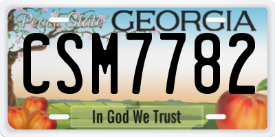GA license plate CSM7782