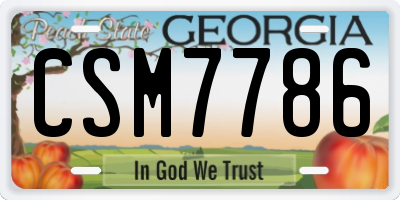 GA license plate CSM7786