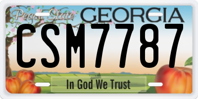 GA license plate CSM7787