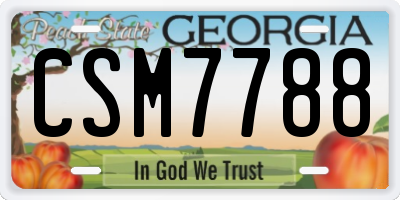 GA license plate CSM7788