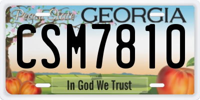 GA license plate CSM7810