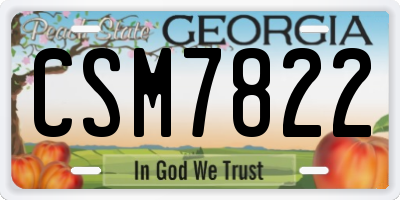 GA license plate CSM7822