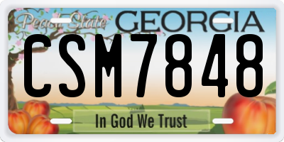 GA license plate CSM7848