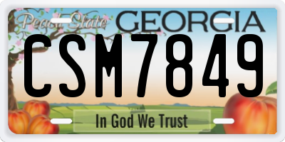 GA license plate CSM7849