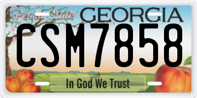 GA license plate CSM7858