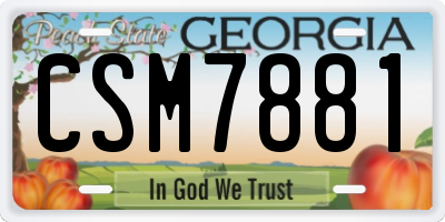 GA license plate CSM7881