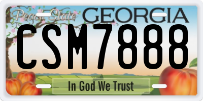 GA license plate CSM7888