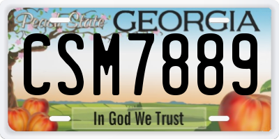 GA license plate CSM7889