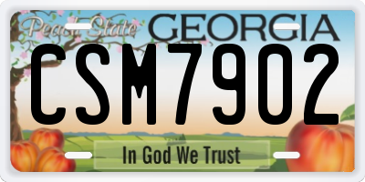GA license plate CSM7902