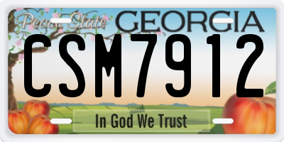 GA license plate CSM7912